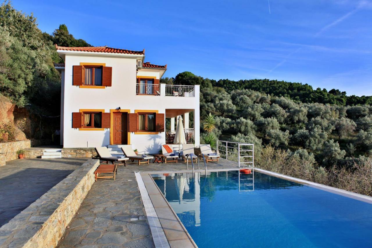 Villa Malena Glossa Bagian luar foto